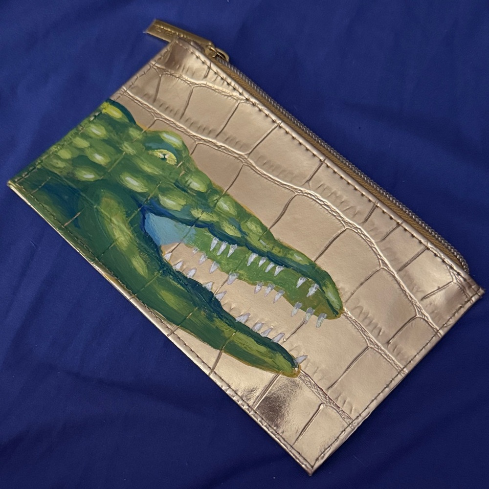 Estée Lauder Gold Crocodile Embossed Clutch (KyTheWay Original)